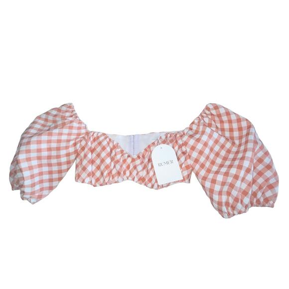 RUMER THE LABEL BISOU BRALETTE PUFF SLEEVE TOP SMALL NWT - Picture 3 of 7